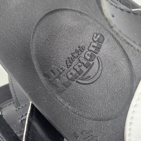 Dr Martens Size 8 Yelena Black White Leather Platform Chunky Strappy Sandals - Picture 11 of 11